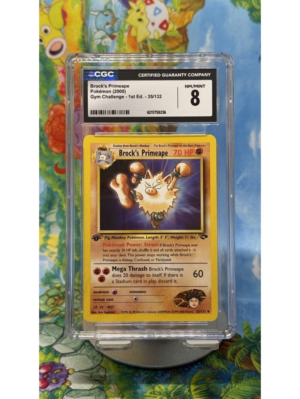 Brock’s Primeape Gym Challenge 35/132 2000 1st Edition CGC 8